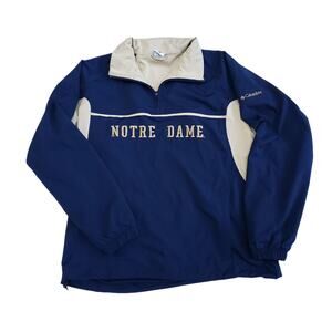 Columbia Notre Dame Fighting Irish Pullover Jacket Blue Gold Sz L